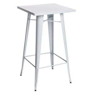 Barový kovový stůl 60x60 cm v bílé barvě DO047
