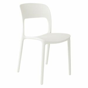 Plastová jídelní židle v bílé barvě DO116