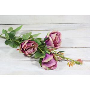 Umělá kytice RŮŽÍ - světle fialová (v. 103 cm)