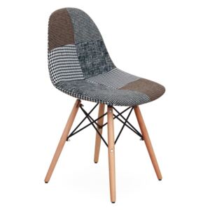 Jídelní židle s kovovým zdobením ve stylu černobílý patchwork typ 9 TK219