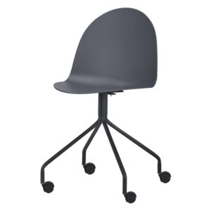 Kancelářská židle s kolečky v tmavě šedé barvě a plastu TK2018