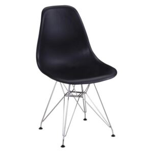 Jídelní židle na chromových nohách v černé barvě TK2019