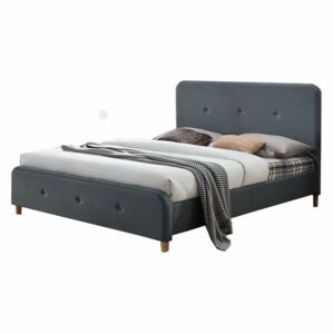Manželská postel, tmavě šedá, 160x200, COLON NEW