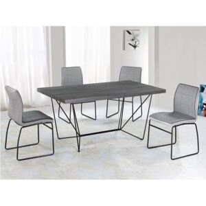 Jídelní stůl 160x90 cm v šedé barvě na kovové konstrukci TK2086