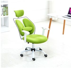 Kancelářská židle v kombinaci bílá a zelená TK3069