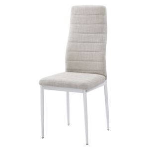 Jídelní židle v béžové barvě s bílou kovovou konstrukcí TK2038