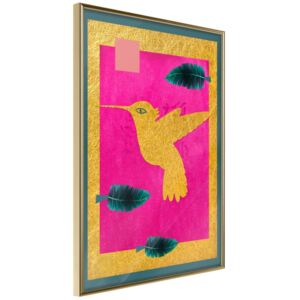 Bimago Zarámovaný obraz - Native American Hummingbird Zlatý rám 40x60 cm
