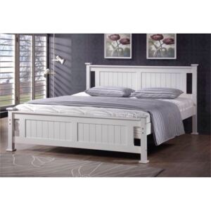 Manželská postel s roštem 160x200 cm borovicové dřevo bílá TK3145