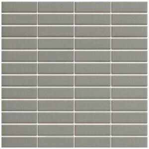 The Mosaic Factory Keramická mozaika šedá 7 Dark Grey 7,3x2,3 (30x30) cm - LO7315