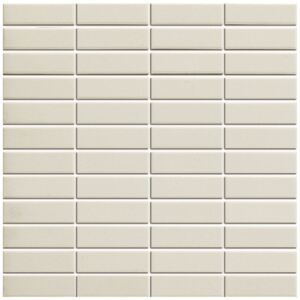 The Mosaic Factory Keramická mozaika bílá 7 White 7,3x2,3 (30x30) cm - LO7310