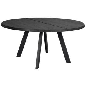 Černý masivní jasanový jídelní stůl ROWICO FRED 160 cm