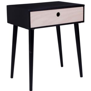 Nordic Living Černý dřevěný noční stolek Feda 45 x 32 cm