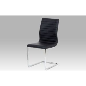 Jídelní židle chrom a černá ekokůže HC-348 BK