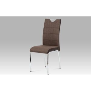 Jídelní židle v kombinaci látky a ekokůže v hnědé kávové barvě HC-586 COF2