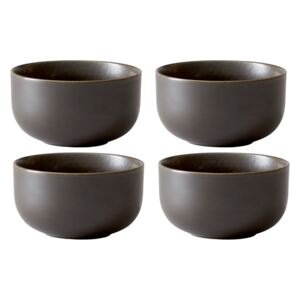 Set čtyř tmavě hnědo šedých porcelánových misek MENU NEW NORM 7,5 cm