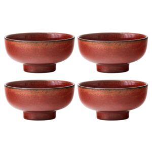 Set čtyř červeno hnědých keramických misek MENU NEW NORM 12 cm