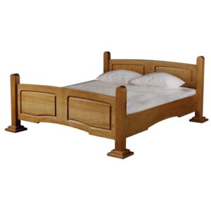 Manželská postel 160x200 cm v rustikálním stylu s možností výběru moření typ 24 KN642