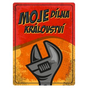 Postershop Plechová cedule: Moje dílna, moje království - 30x40 cm