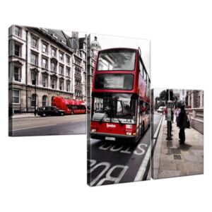 Obraz na plátně Současný londýnský červený autobus 90x60cm 1063A_3L
