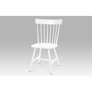 Jídelní židle celodřevěná, bílá AUC-608 WT