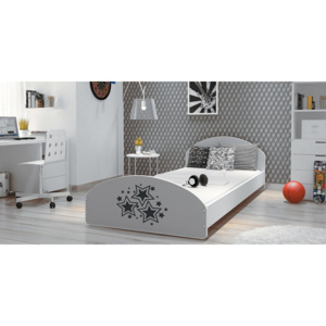 Moderní dětská postel CROSS - šedá barva