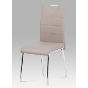 Autronic Jídelní židle, ekokůže lanýž / chrom DCL-401 LAN
