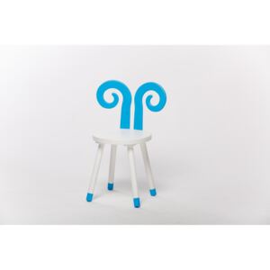Lucas Wood Style dětská židle BERAN - bílá/modrá židle: bez podsedáku