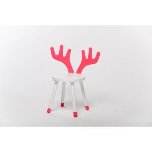 Lucas Wood Style dětská židle JELEN - bílá/růžová židle: bez podsedáku