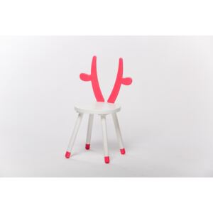 Lucas Wood Style dětská židle KRÁVA - bílá/růžová židle: bez podsedáku