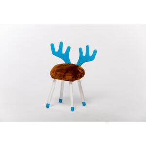 Lucas Wood Style dětská židle JELEN - bílá/modrá židle: s podsedákem