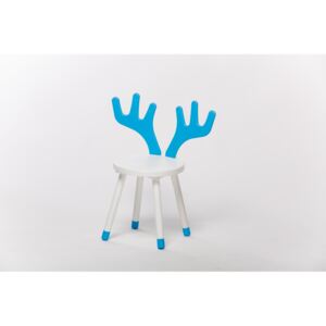 Lucas Wood Style dětská židle JELEN - bílá/modrá židle: bez podsedáku