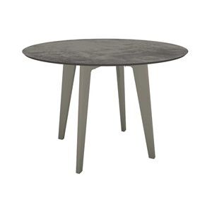 Stern Hliníkový jídelní stůl, Stern, kulatý 110x75 cm, hliníkový rám šedý (graphite), HPL deska Silverstar 2.0 Nordic Green