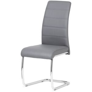 Jídelní židle chrom / koženka šedá DCL-407 GREY