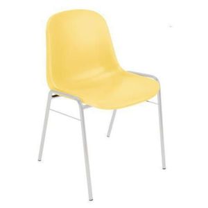 Plastová jídelní židle Manutan Shell, žlutá
