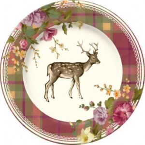 Creative Tops Katie Alice Highland Fling Dezertní porcelánový talíř s jelenem 20 cm