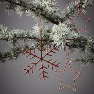 Závěsné vánoční ozdoby Snowflakes Stars Brown - set 3 ks