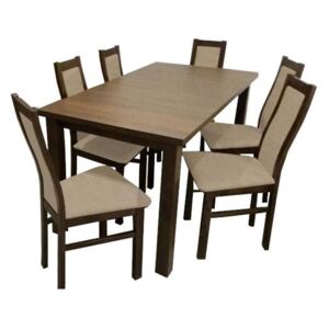 Agáta - Set 6x židle, 1x stůl + rozklad (wenge/madryt 126)