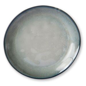 Tyrkysovo šedý ručně tvarovaný dezertní talíř Home Chef - 20*19*2,3cm