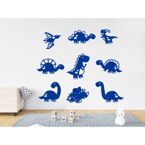 Dinosauři 9ks - velká sada - samolepky na zeď Barevná varianta: modrá