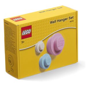 LEGO storage (ROOM) LEGO věšák na zeď, 3 ks - bílá, světle modrá, růžová