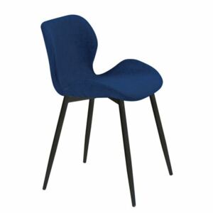 Židle LILIAN kov černý/tkanina modrá