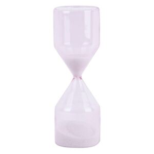 Skleněné přesýpací hodiny 18 cm L Fairytale Present Time (Barva- růžová, bílý písek)
