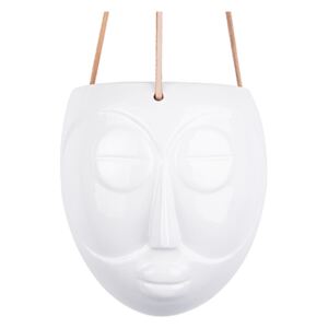 Závěsný porcelánový květináč Mask Present Time (Barva-bílá)