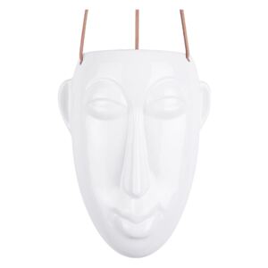 Závěsný porcelánový dlouhý květináč Mask Long Present Time (Barva-bílá)