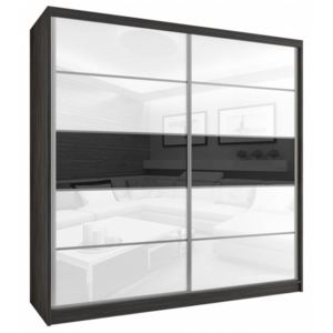 Šatní skříň s designovými skleněnými dveřmi - Bez dojezdu