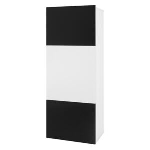 Závěsná skříňka Deco DC08 G WISZ PELNA, Barva: bílá / bílý lesk + černý lesk