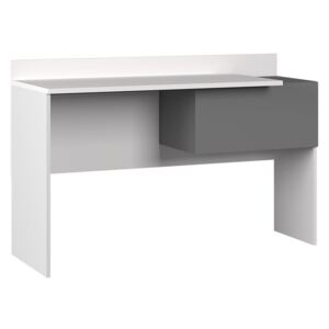 Psací stůl Arne A08P, Barva: bílá / bílý lesk + grafit