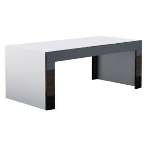 Konferenční stolek Mess, Barva: bílá / černý lesk