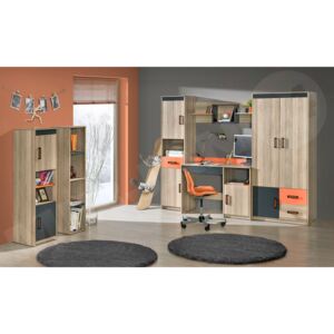 Dětský nábytek Numinos VI, Barva: popel coinbra tmavý / antracit + oranžová