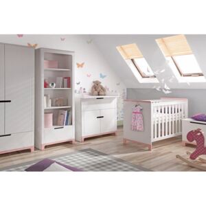 Dětský nábytek Mini III, Barva: bílá / bílá + růžová